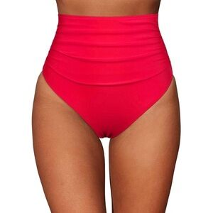 High Waisted Red Swimsuit Bottom